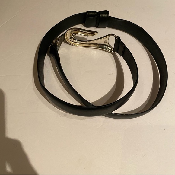 Vintage leather hook style adjustable belt M/L 38” length gith vamp whimsigoth - Picture 3 of 5